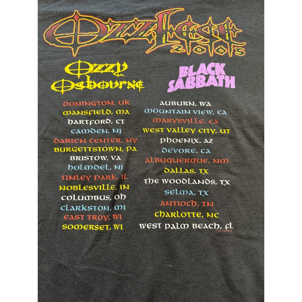 Vintage Ozzfest 2005 Tour Shirt Ozzy Osbourne Black Sabbath XL Black Anvil - Picture 6 of 10